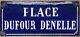 Old Antique Blue French Enamel Street Sign Joseph Dufour Denelle Saint Quentin