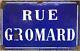 Old Blue French Enamel Street Sign Plaque Arthur Quentin De Rue Gromard Dreux