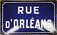 Old Blue French Street Road Sign Plaque Plate Enamel Name Orleans Elbeuf Rouen