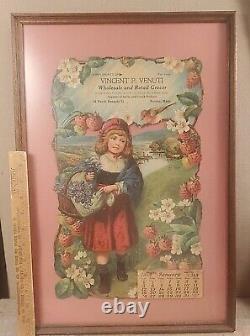 Old grocery country store 1913 Framed Calendar 38 N Bennett St Vinecent P Venuti