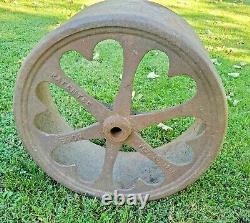 Old heart iron wheel base garden farm architectural fragment / can be delivered