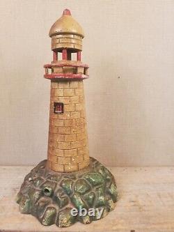 Old lighthouse lamp nautical sculpture antique old paint original the best vtg