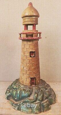 Old lighthouse lamp nautical sculpture antique old paint original the best vtg