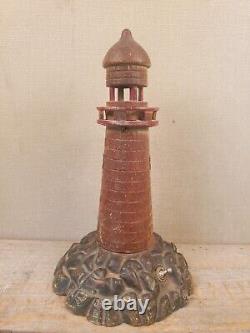 Old lighthouse lamp nautical sculpture antique old paint original the best vtg