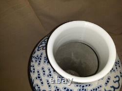 Old or Antique Chinese Porcelain Vase Signed Drilled With Dragons