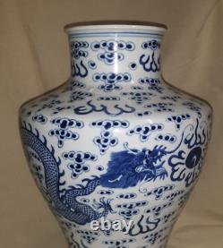 Old or Antique Chinese Porcelain Vase Signed Drilled With Dragons