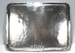 Old or Antique Signed Islamic Ottoman or Persian Incised Silver Serving Tray -sl