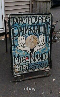 Old or Antique Tarot Card Fortune Teller Double Sided Sign