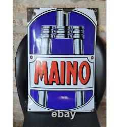 Old original antique MAINO bicycle enamel porcelain sign
