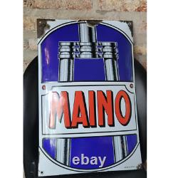 Old original antique MAINO bicycle enamel porcelain sign