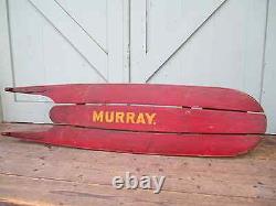 Old red mustard paint Sled MURRAY antique Andirondack camp // for DELIVERY call