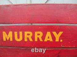 Old red mustard paint Sled MURRAY antique Andirondack camp // for DELIVERY call