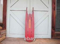 Old red mustard paint Sled MURRAY antique Andirondack camp // for DELIVERY call