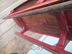 Old red mustard paint Sled MURRAY antique Andirondack camp // for DELIVERY call