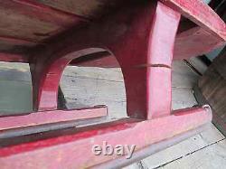 Old red mustard paint Sled MURRAY antique Andirondack camp // for DELIVERY call