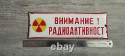 Old sign for radioactivity, metal, enameled, antique. Rare and unique