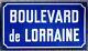 Old Vintage French Enamel Street Sign Road Plaque Boulevard De Lorraine