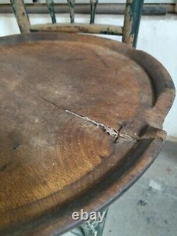 Old wooden carved round table original from 1800's