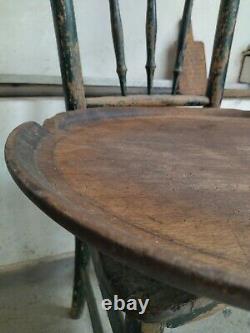 Old wooden carved round table original from 1800's