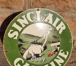 Original 1930s Old Antique Vintage Sinclair Gasoline Porcelain Enamel Sign Board