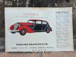 Original 1935's Old Antique Vintage Very Rare Vintage Car Adv. Tin Sign Board