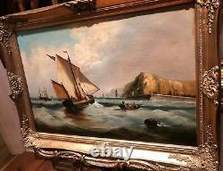 Original Antique Large late 19th/early 20th Century British OLD MASTER OIL PAINT