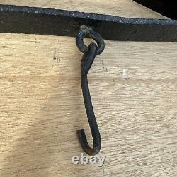 Original Antique Sign Bracket 31 Metal Porcelain Gas Oil Garage HAND FORGED OLD