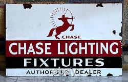 Original Chase Nessen Art Deco Porcelain Metal Advertising Sign Rare Antique Old