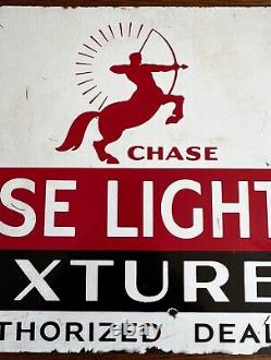 Original Chase Nessen Art Deco Porcelain Metal Advertising Sign Rare Antique Old