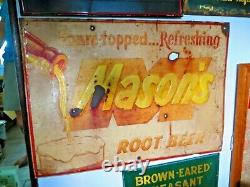 Original Mason's Root Beer Antique Soda Pop Soda Fountain Old Time Sign