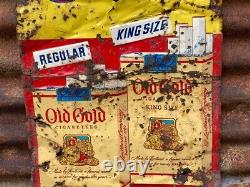 Original Old Gold Tobacco Sign Vintage Metal Advertising Sign 14x33 Antique