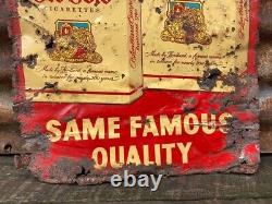 Original Old Gold Tobacco Sign Vintage Metal Advertising Sign 14x33 Antique