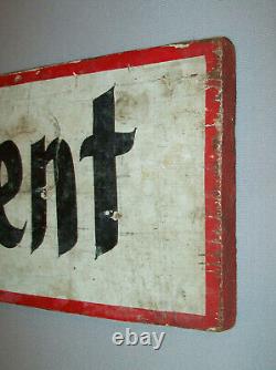 Original Old Vtg C 1930s Folk Art Hand Painted Wooden Sign Shown By Appointment