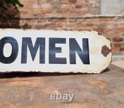 Original Vintage Old Antique Very Rare Women Logo Porcelain Enamel Sign Board