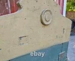 PRIMITIVE Antique Old Paint 2 Shelf HANGING CABINET CUPBOARD Hinged Door 23x15x8