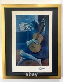 Pablo Picasso+ Original 1954 + Signed + Framed Colorplate The Old Guitarist