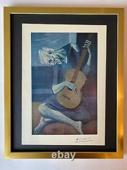 Pablo Picasso+ Original 1954 + Signed + Hand Tipped Colorplate The Old Guitarist