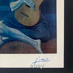 Pablo Picasso+ Original 1954 + Signed Tipped Colorplate The Old Guitarist Framed
