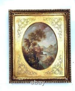 Painting Dreamy Old World Signed Original Antique Oil on Board Art Van Ros