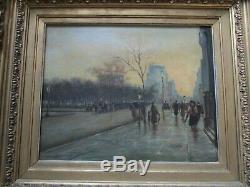 Paul Cornoyer Painting Rare Madison Square 1890 Antique Americana Masterful Old