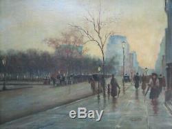 Paul Cornoyer Painting Rare Madison Square 1890 Antique Americana Masterful Old