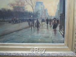 Paul Cornoyer Painting Rare Madison Square 1890 Antique Americana Masterful Old