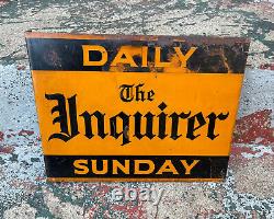 Pennsylvania Inquirer Flange Sign Antique Philadelphia Newspaper OLD ADVERTISING