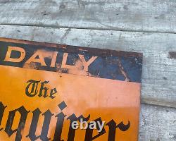 Pennsylvania Inquirer Flange Sign Antique Philadelphia Newspaper OLD ADVERTISING