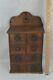 Period Old Wooden Spice Box 8 Drawer Wall Hanging Shaped Back Original 19th 1860