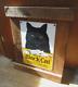 Porcelain Enamel+old Wood+steel Black Cat Cigarettes Sign+primitive+prim+farm