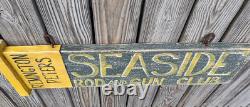 Primitive Folk Art Seaside Rod & Gun Club Wood Trade Sign (Not Very Old)