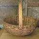 Primitive Old 1800's Farmhouse Split Oak Berry Egg Gathering Basket Cowgill Aafa