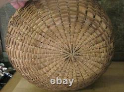 Primitive Old 1800's Farmhouse Split Oak Berry Egg Gathering Basket Cowgill AAFA