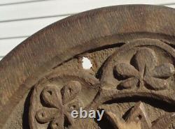 Primitive Old Antique Religious Wood Plaque Sign Cross Masonic Templar Relic Af